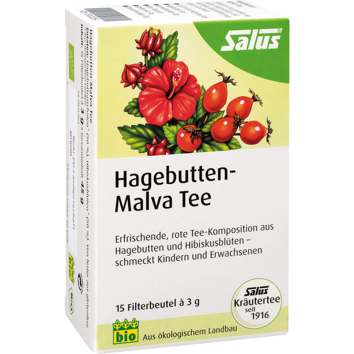 Salus Hagebutten-Malva Tee Bio Früchtetee, 15 St. Filterbeutel