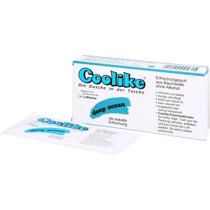 Coolike Erfrischungstuch aus Baumwolle Duftnote deep ocean, 5 pc Tissus