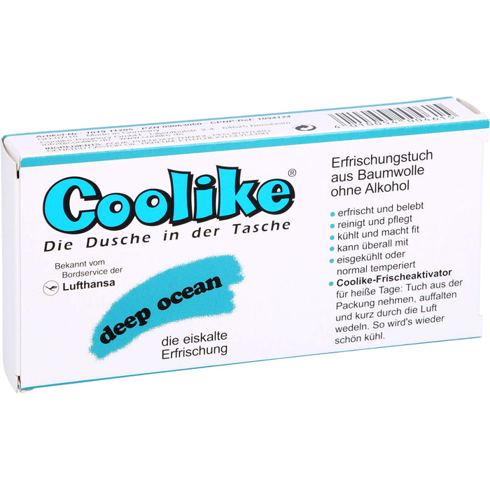 Coolike Erfrischungstuch aus Baumwolle Duftnote deep ocean, 5 pc Tissus