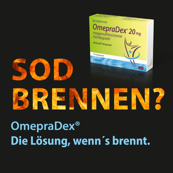 OmepraDex 20 mg magensaftresistente Hartkapseln, 14 pc Capsules