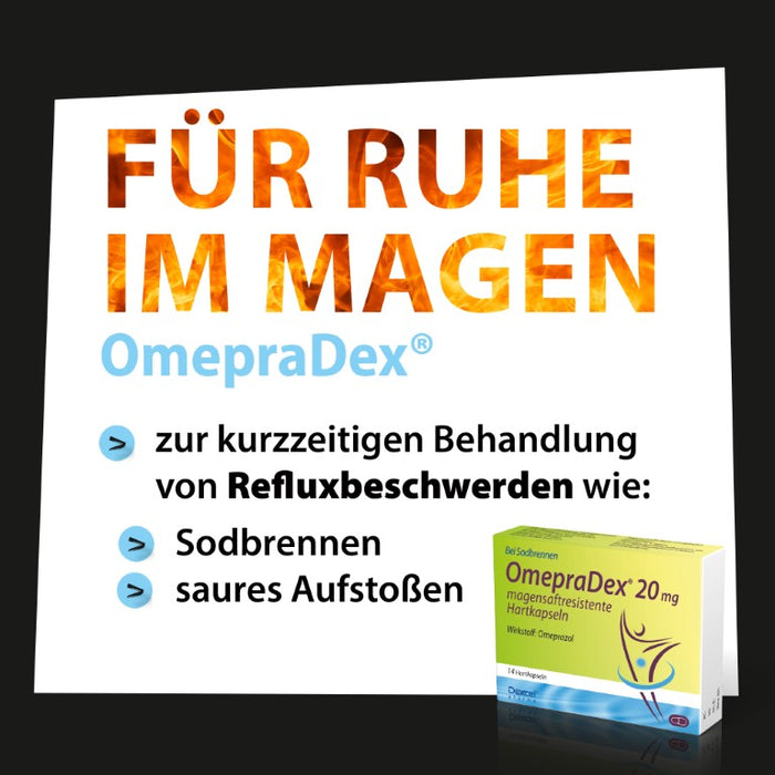 OmepraDex 20 mg magensaftresistente Hartkapseln, 14 pc Capsules