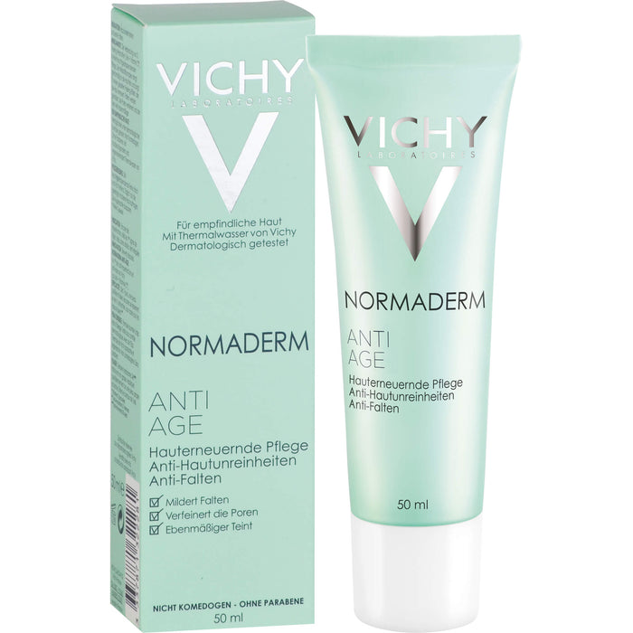 VICHY Normaderm Anti-Age hauterneuernde Pflege, Anti-Hautunreinheiten und Anti-Falten, 50 ml Cream