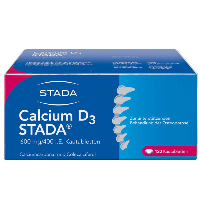 Calcium D3 STADA  600 mg/400 I.E. Kautabletten, 120 St. Tabletten