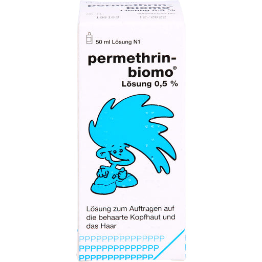 permethrin-biomo Lösung 0,5% zur Behandlung des Kopfhaares bei Befall mit Läusen, 50 ml Lösung