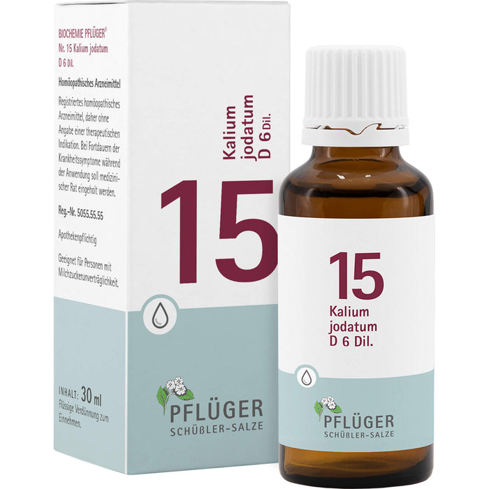 Biochemie Nr.15 Kalium jodatum D6 Pflüger Dil., 30 ml TRO