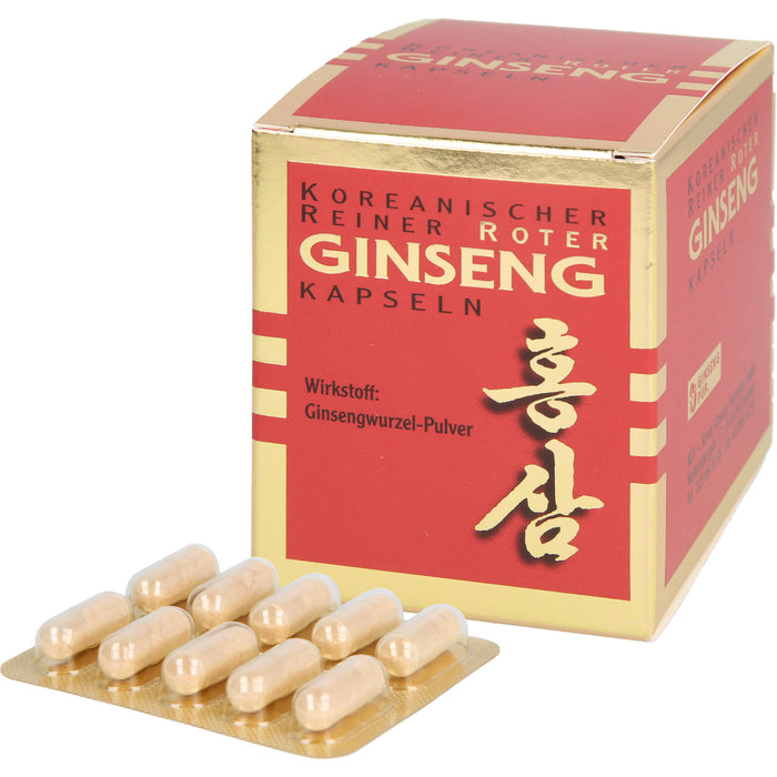 Koreanischer Reiner Roter Ginseng Wurzelpulv 300mg, 100 pcs. Capsules
