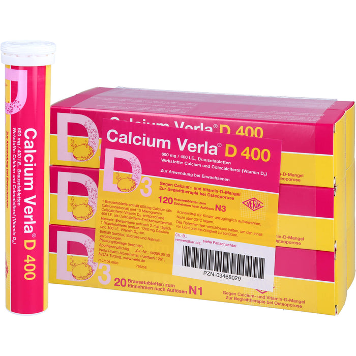 Calcium Verla D 400 Brausetabletten, 120 pc Comprimés effervescents
