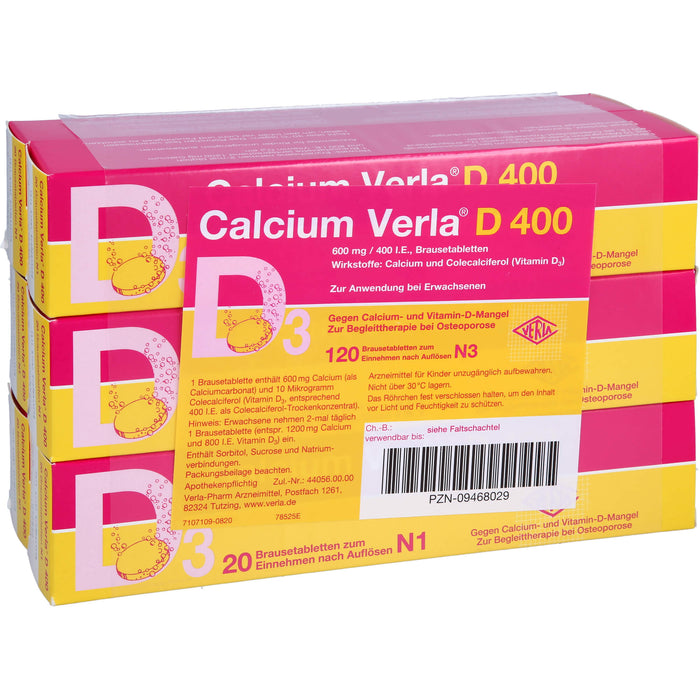 Calcium Verla D 400 Brausetabletten, 120 pc Comprimés effervescents