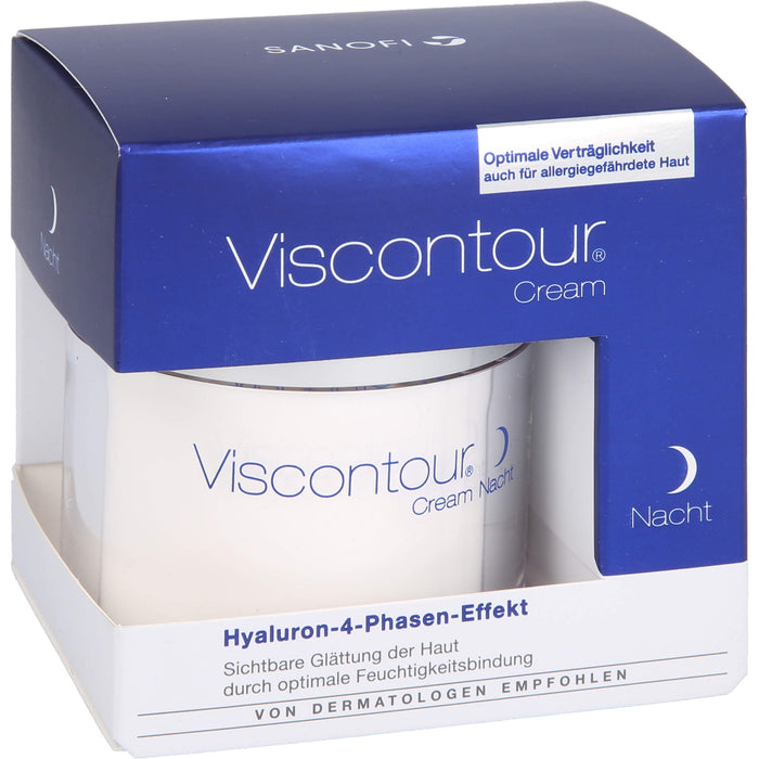 Viscontour Nachtcreme mit Hyaluron für eine sichtbare Glättung der Haut, 50 ml Crème