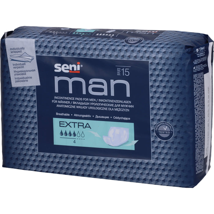 Seni Man Extra Inkontinenzeinlagen für Männer, 15 pcs. Insoles