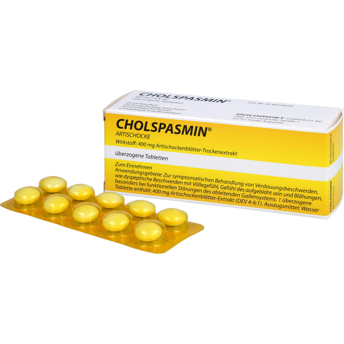 CHOLSPASMIN Artischocke Tabletten bei Verdauungsbeschwerden, 30 pc Tablettes