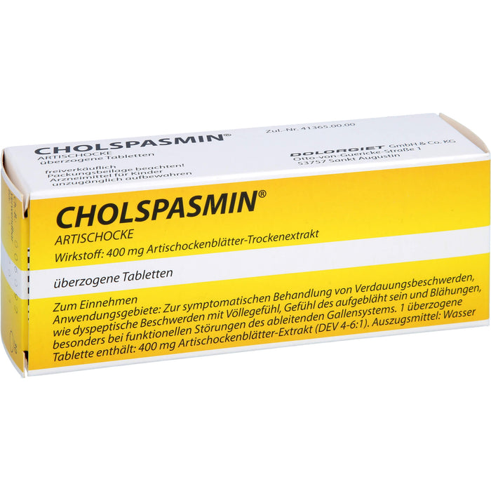 CHOLSPASMIN Artischocke Tabletten bei Verdauungsbeschwerden, 30 pc Tablettes