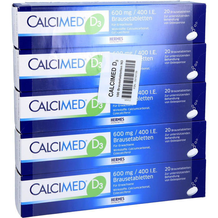 Calcimed D3 600 mg / 400 I.E. Brausetabletten, 100 pcs. Tablets