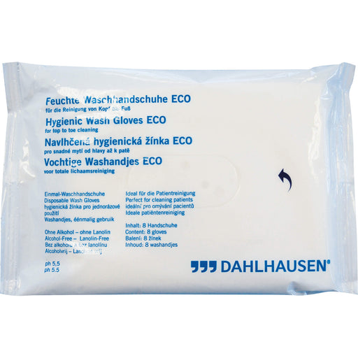 DAHLHAUSEN Feuchte Einmal-Waschhandschuhe ECO, 8 St. Handschuhe