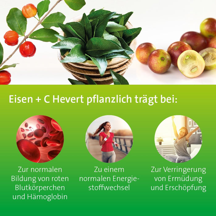 Eisen + C Hevert pflanzlich mit natürlichem Eisen und Vitamin C, 60 pcs. Capsules