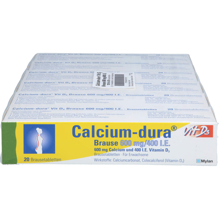 Calcium-dura® Vit D3 Brause 600 mg/400 I.E., Brausetabletten, 120 St BTA