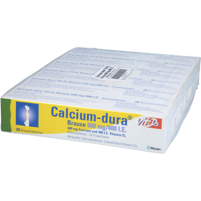 Calcium-dura® Vit D3 Brause 600 mg/400 I.E., Brausetabletten, 120 St BTA