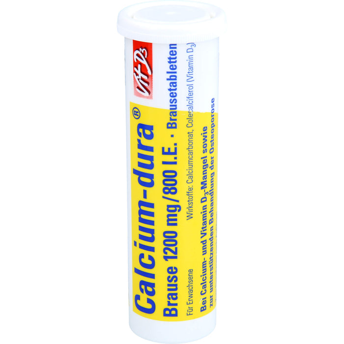 Calcium-dura Vit D3 1200 mg/ 800 I.E. Brausetabletten zur unterstützenden Behandlung von Osteoporose, 50 pc Comprimés effervescents