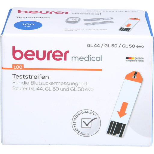 beurer GL 44 / GL 50 / GL 50 evo Blutzuckerteststreifen, 100 St. Teststreifen