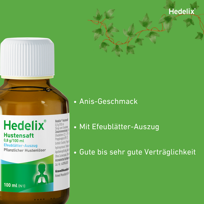 Hedelix Hustensaft – sanft und wirkungsvoll, 100 ml Lösung
