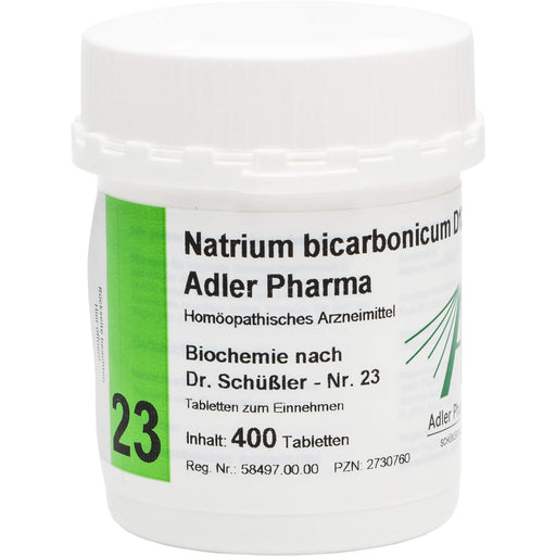 Adler Pharma Biochemie nach Dr. Schüßler Nr. 23 Natrium bicarbonicum D12  Tabletten, 400 St. Tabletten