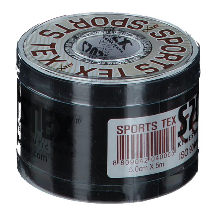 SPORTS-TEX Kinesiologie TAPE 5cmx5m Schwarz, 1 pcs. Patch