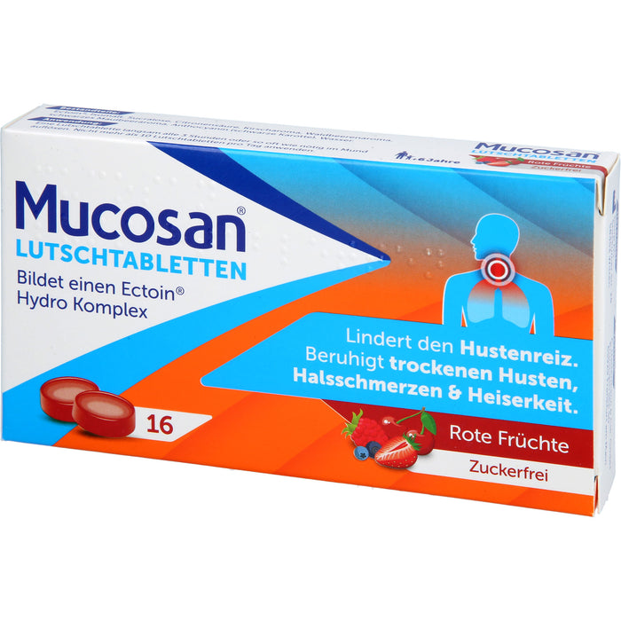 Mucosan Lutschtabletten lindern Hustenreiz mit Rote-Früchte-Geschmack, 16 St. Tabletten