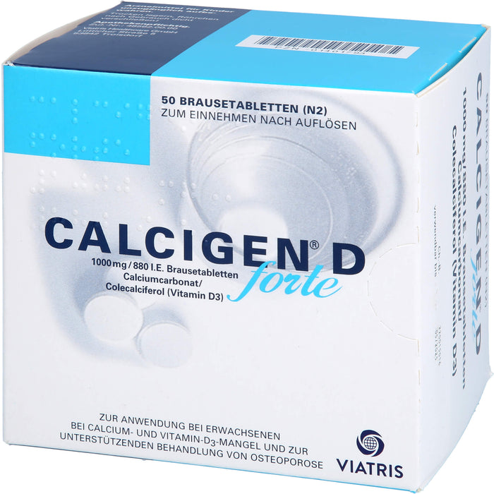 CALCIGEN® D forte 1000 mg/880 I.E. Brausetabletten, 50 St BTA