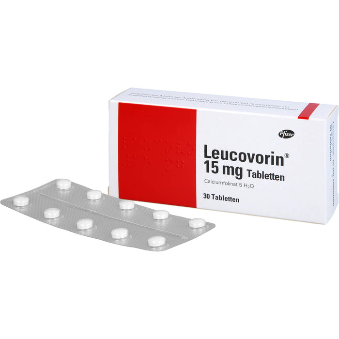 Leucovorin 15 mg Tabletten zur Vorbeugung von Vergiftungserscheinungen und bei Folsäuremangel, 30 pcs. Tablets
