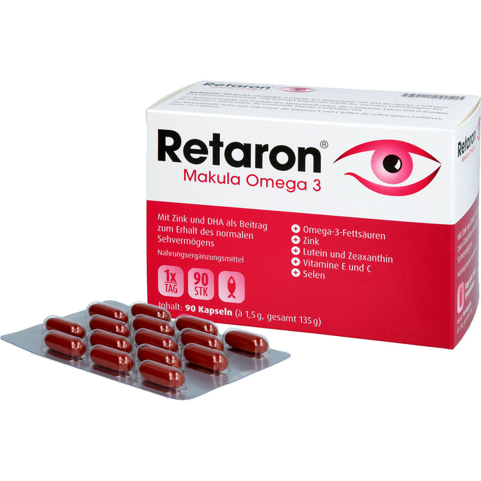 Retaron Makula Omega 3 Kapseln zum Erhalt des normalen Sehvermögens, 90 pc Capsules