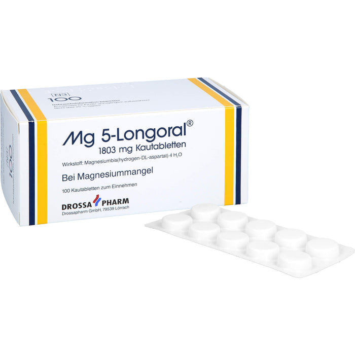 Mg 5-Longoral 1803 mg Kautabletten bei Magnesiummangel, 100 pc Tablettes
