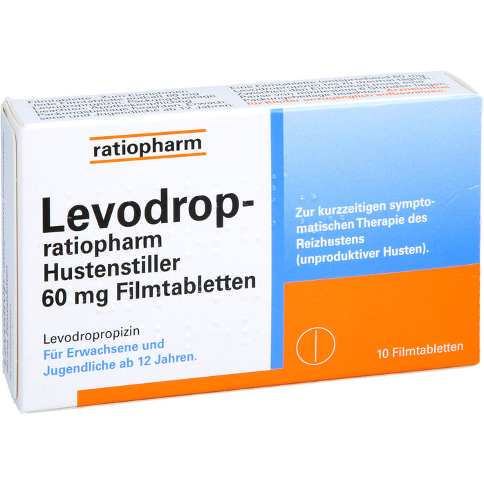 Levodrop-ratiopharm Hustenstiller 60 mg Filmtabletten, 10 pc Tablettes