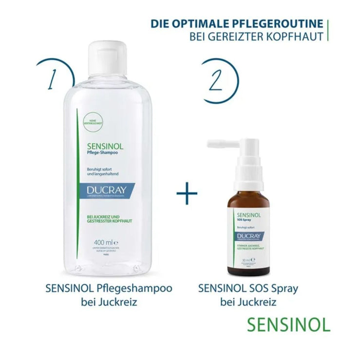 DUCRAY SENSINOL Pflegeshampoo bei Juckreiz und gestresster Kopfhaut, 400 ml Shampoo