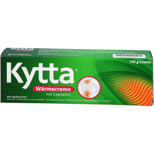 Kytta Wärmecreme mit Capsaicin gegen Muskelschmerzen & Verspannungen, 100 g Creme