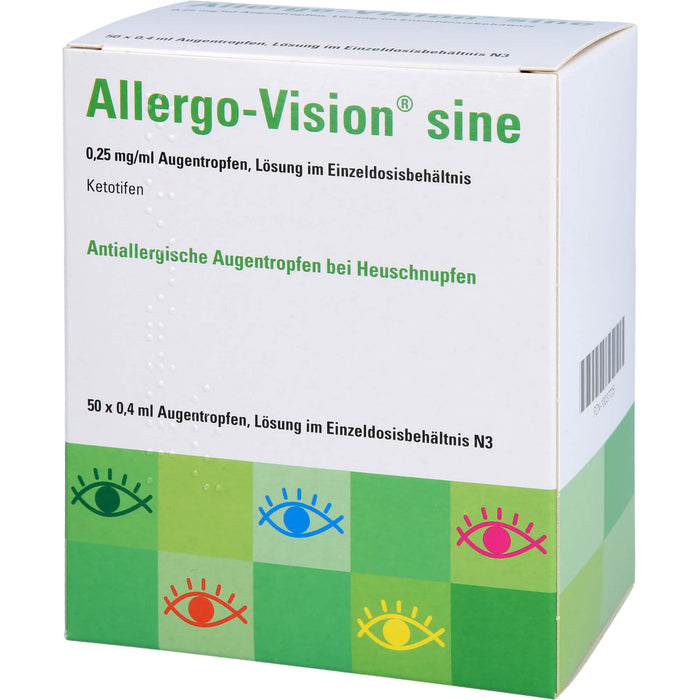 Allergo-Vision sine 0,25 mg/ml antiallergische Augentropfen bei Heuschnupfen, 50 pc Récipients à dose unique