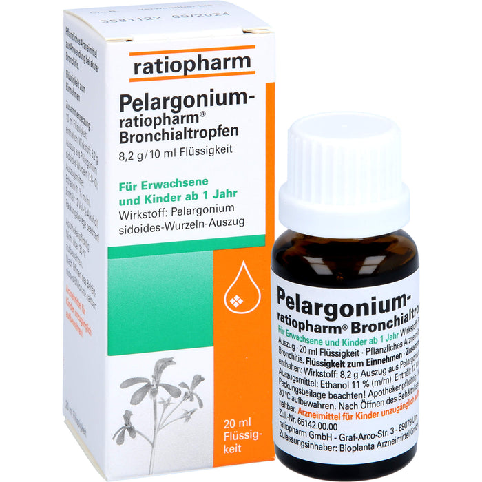 Pelargonium-ratiopharm Bronchialtropfen, 20 ml Solution