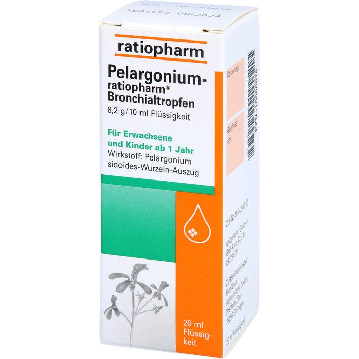 Pelargonium-ratiopharm Bronchialtropfen, 20 ml Solution