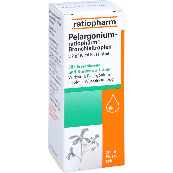 Pelargonium-ratiopharm Bronchialtropfen, 20 ml Solution