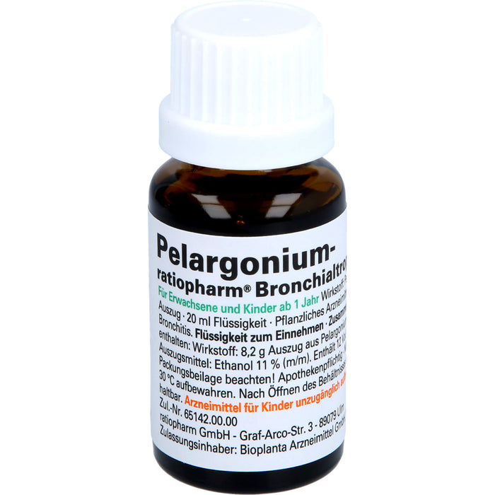 Pelargonium-ratiopharm Bronchialtropfen, 20 ml Solution