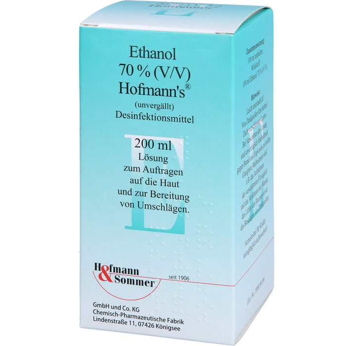 Hofmann's Ethanol 70% (V/V) Desinfektionsmittel Lösung, 200 ml Solution