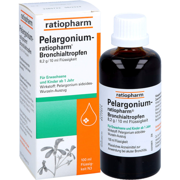 Pelargonium-ratiopharm  Bronchialtropfen, 100 ml Solution