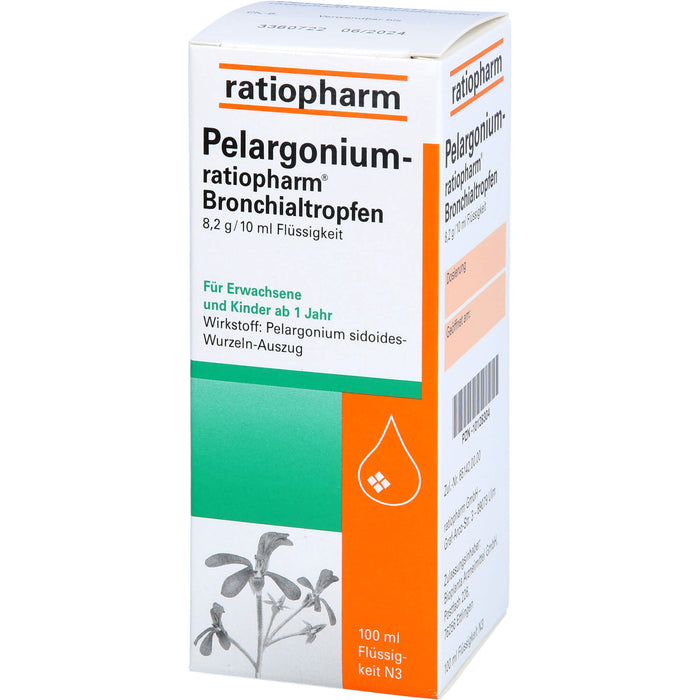 Pelargonium-ratiopharm  Bronchialtropfen, 100 ml Solution