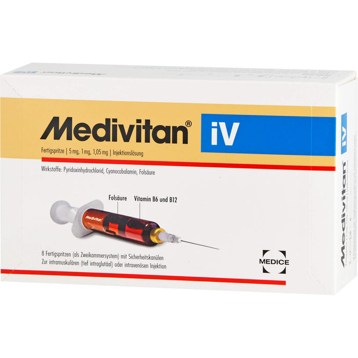 Medivitan  iV Fertigspritze 4,11 mg, 1 mg, 1,05 mg Injektionslösung zur intramuskulären oder intravenösen Anwendung, 8 St. Lösung