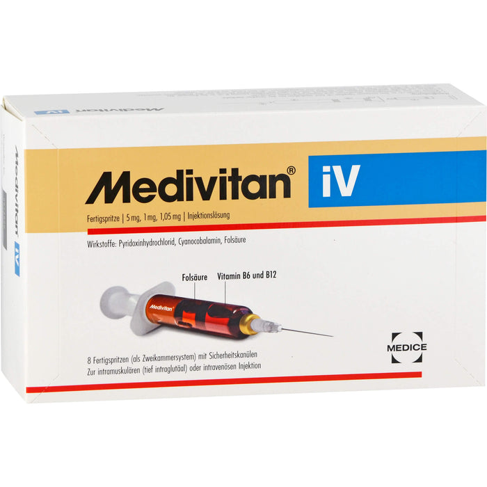 Medivitan  iV Fertigspritze 4,11 mg, 1 mg, 1,05 mg Injektionslösung zur intramuskulären oder intravenösen Anwendung, 8 St. Lösung