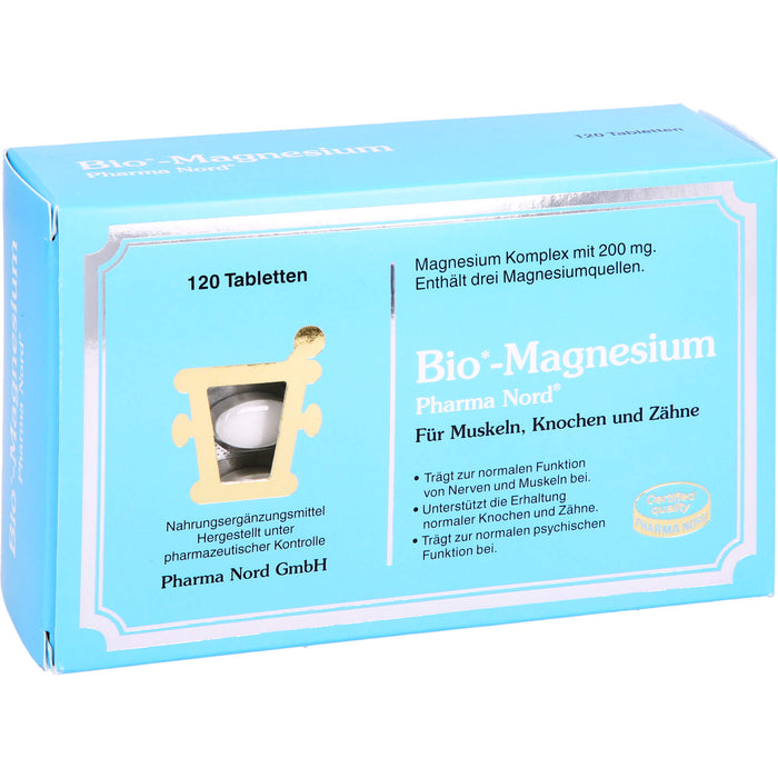 Pharma Nord Bio-Magnesium Tabletten für Muskeln, Knochen und Zähne, 120 pc Tablettes