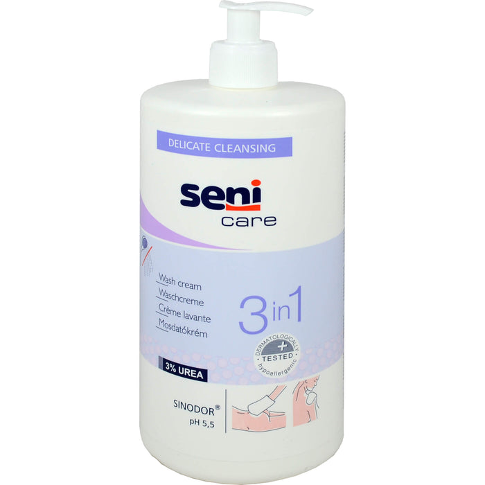 Seni Care Waschcreme 3 in 1 mit 3% Urea, 1000 ml Creme