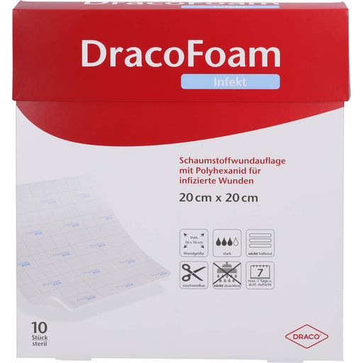 DracoFoam Infekt Schaumstoffverband für infizierte Wunden, 10 St VER