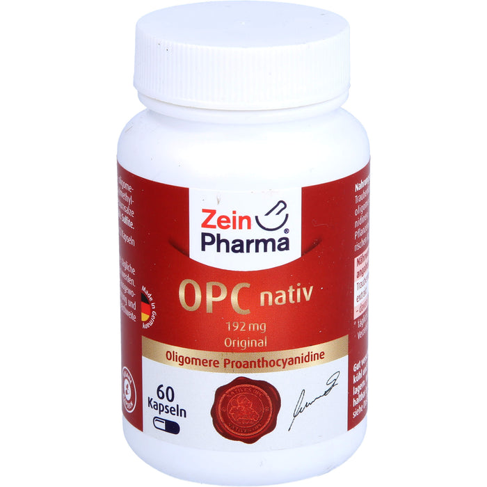 ZeinPharma OPC nativ 192 mg original französischer Traubenkernextrakt Kapseln, 60 pc Capsules