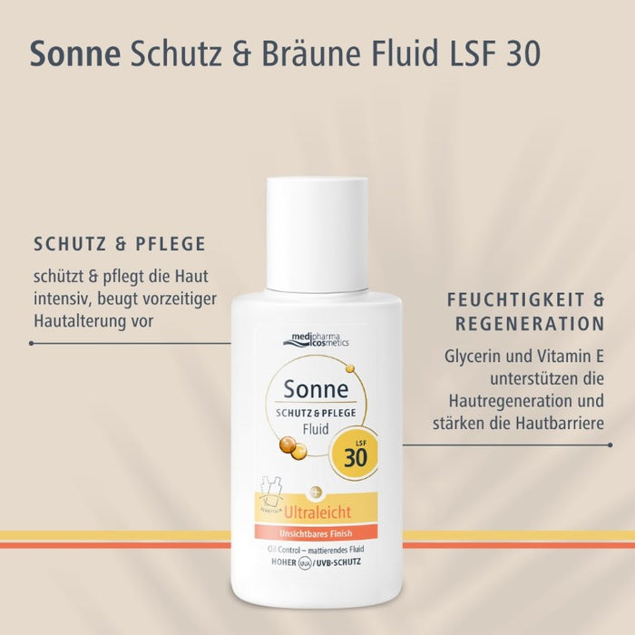 Medipharma Cosmetics Sonne Schutz & Pflege Fluid LSF 30 ultraleicht mit unsichtbarem Finish, 50 ml Solution