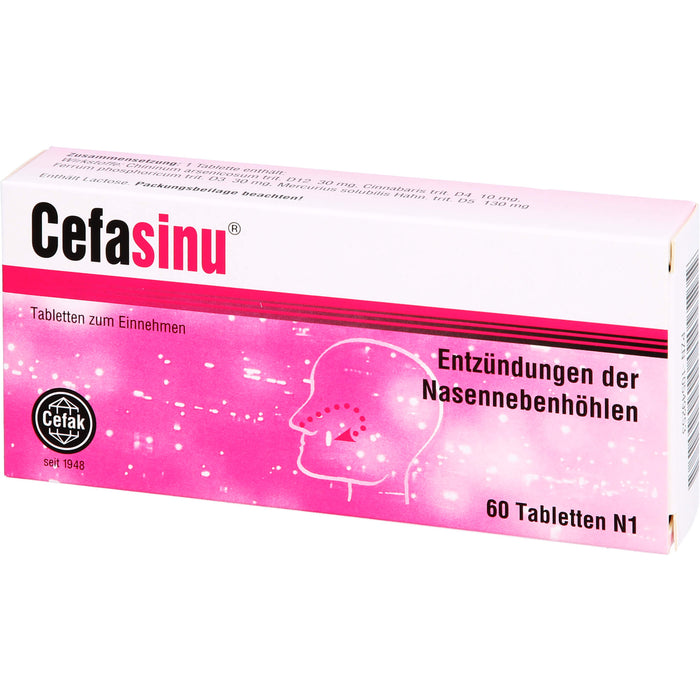 Cefasinu Tabletten bei Entzündung der Nasennebenhöhlen, 60 St. Tabletten